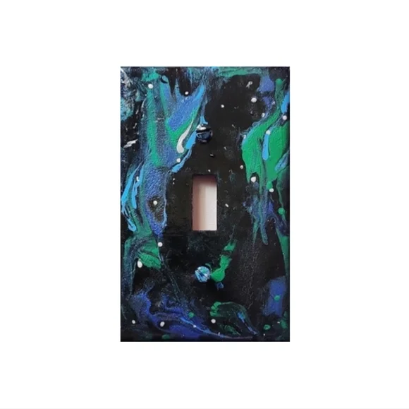 Hand Crafted Abstract Design Single Toggle Light Switch Plate - Picture 1 of 2